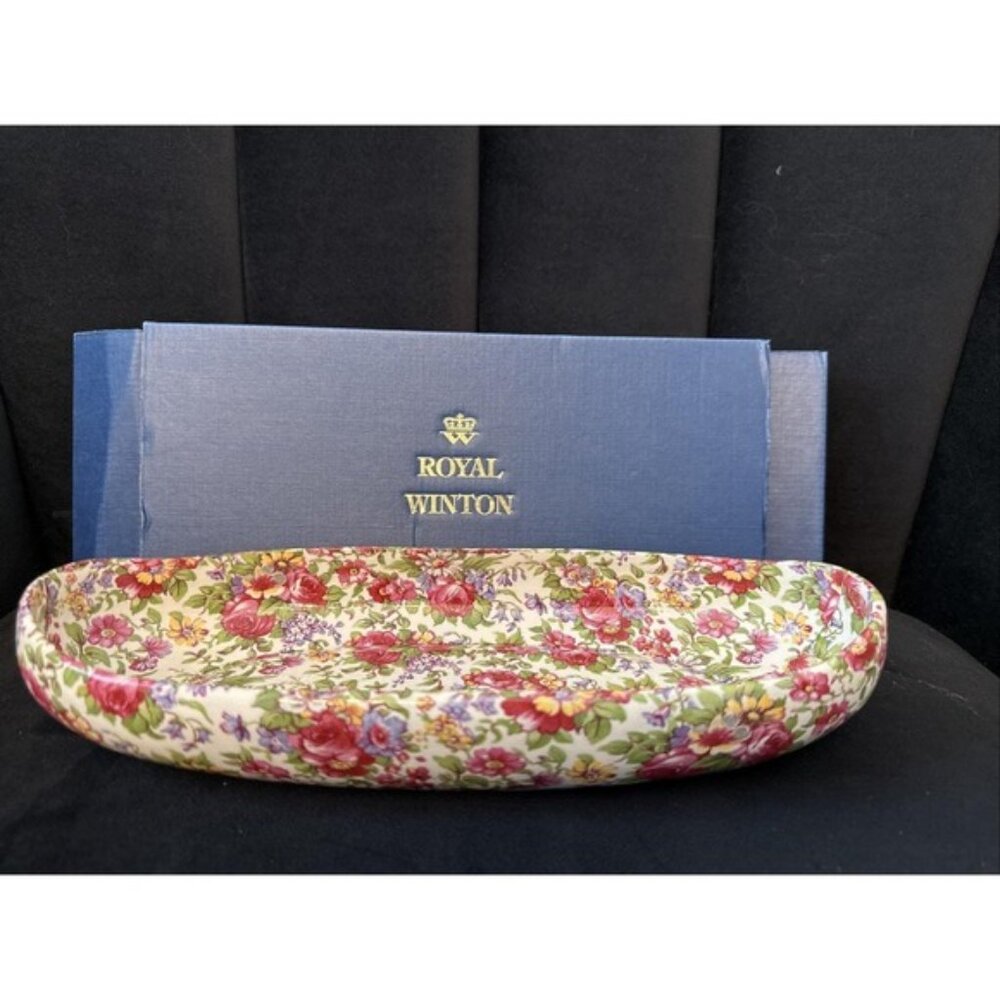Royal Winton Grimwades Summertime Chintz Canoe Celery Olives Dish Bowl - Picture 6 of 6